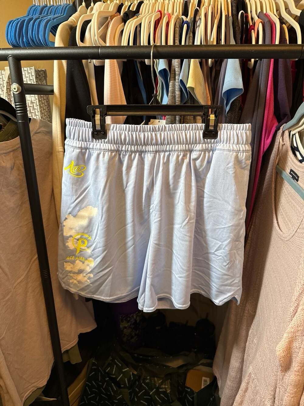 adidas Candace Parker Ace Airlines Mesh Basketball Shorts Blue Dawn